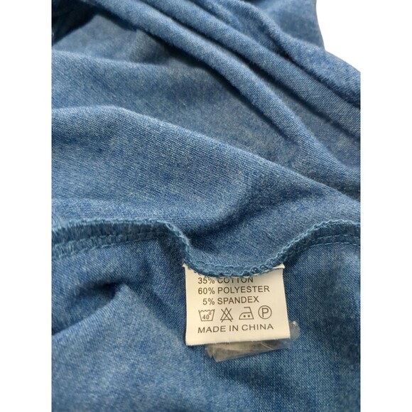 Women' Long Sleeve Single Shoulder Blue Tunic Twisted Knot In Front. 16W - Picture 7 of 9